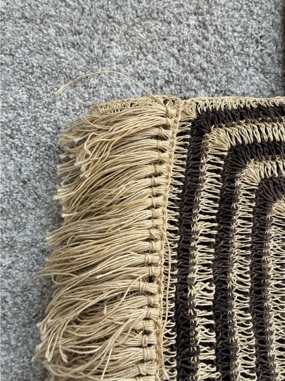 Macchia di Ruggine OVERSIZED SQUARE JUTE TOTE- CHARCOAL NWT! - Picture 5 of 13